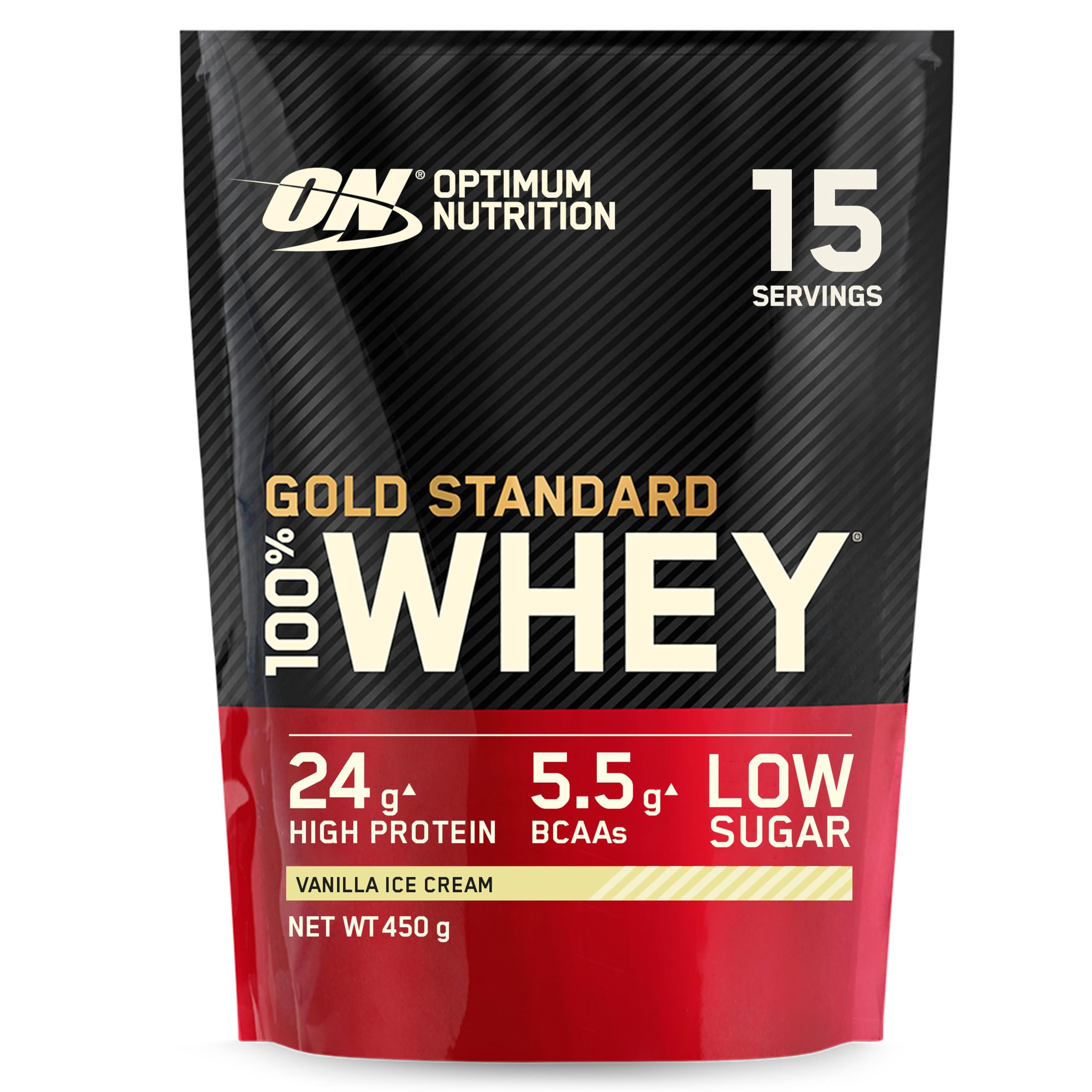 Optimum Nutrition Gold Standard 100% Whey — Vanilla Ice Cream | 24g Protein, 1 lbs