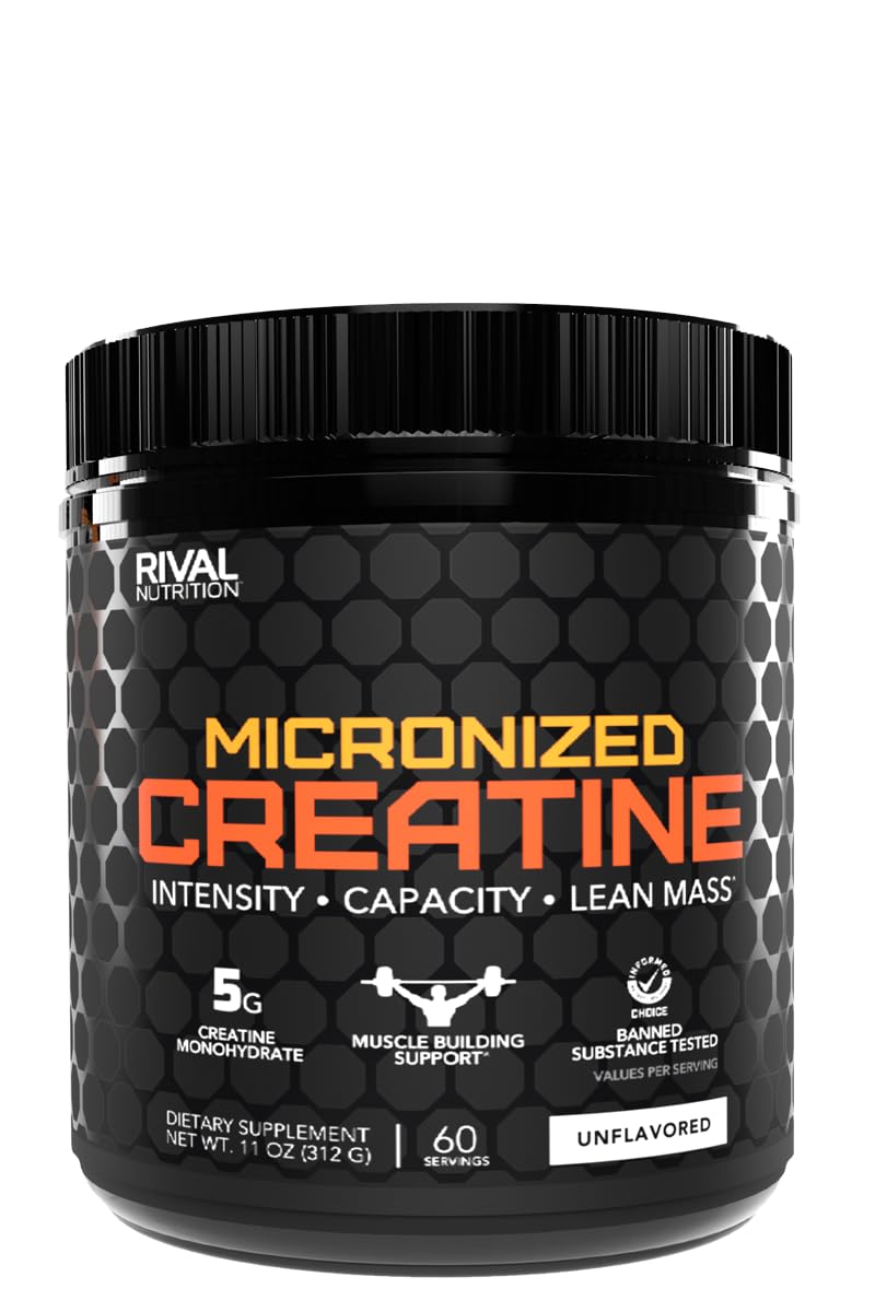 Rival Nutrition Micronized Creatine — Pure Monohydrate | 5g Dose · Unflavored · 60 Servings