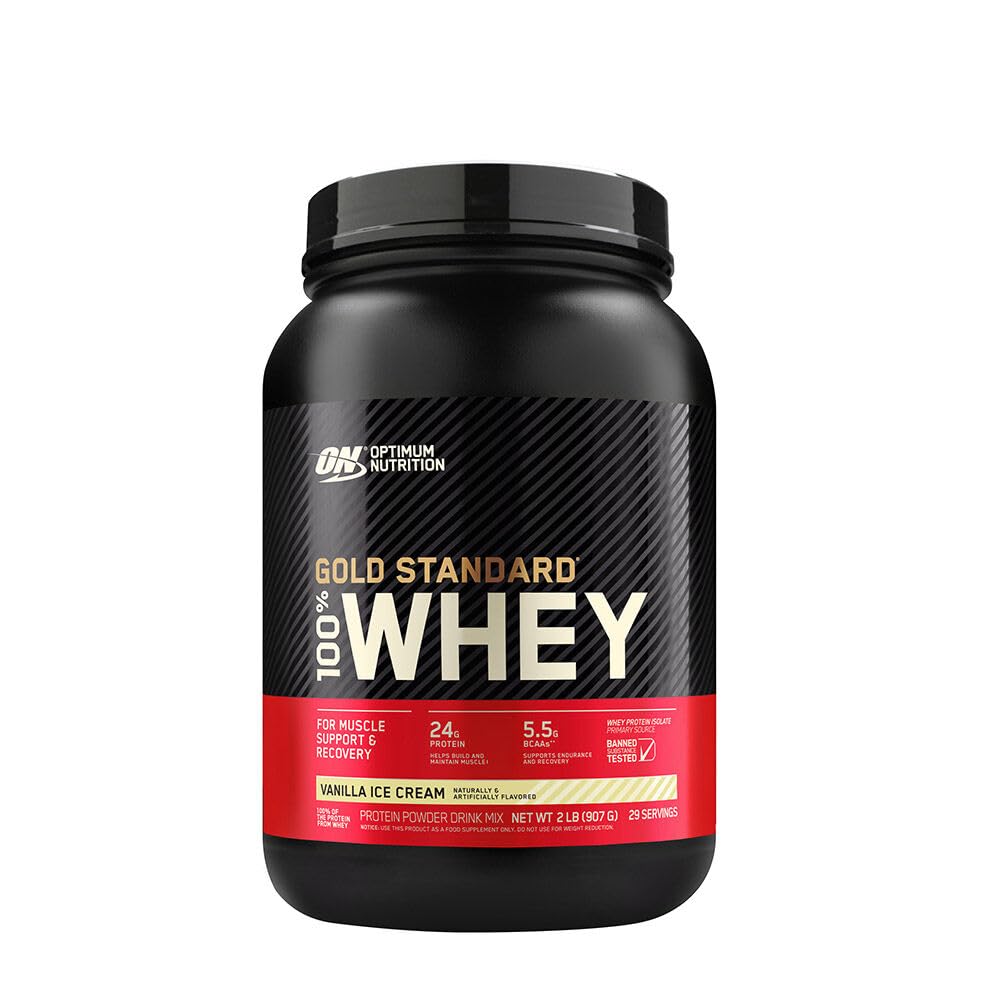 Optimum Nutrition Gold Standard 100% Whey — Vanilla Ice Cream | 24g Protein, 2 lbs