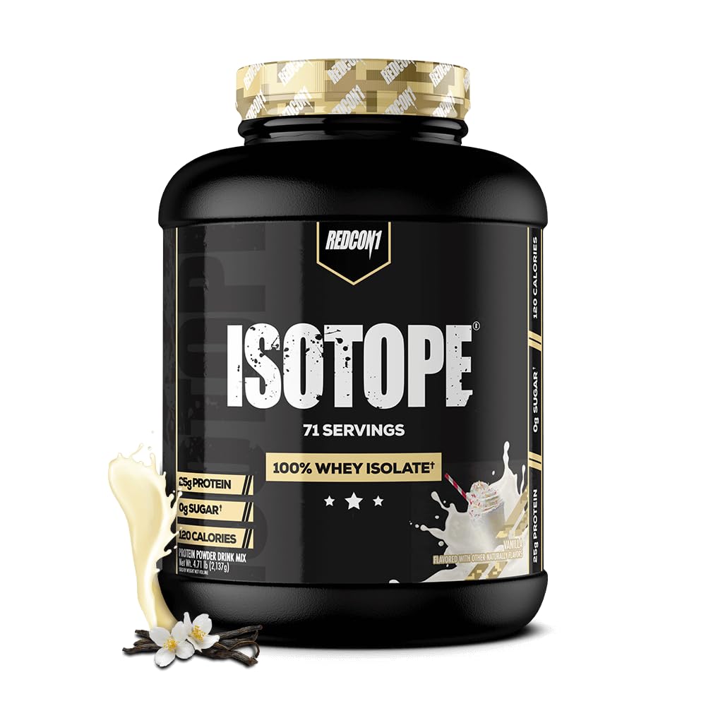 REDCON1 Isotope 100% Whey Isolate — Vanilla | Zero Sugar, Keto-Friendly · 71 Servings